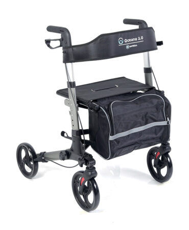 Moretti RP545G – Rollator Pieghevole in Alluminio Oceano 2.0 con Seduta e Borsa