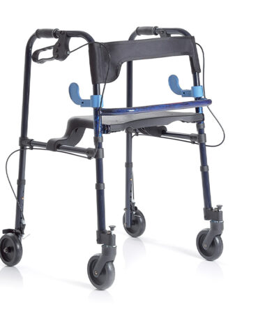 Moretti RP751 – Deambulatore Rollator Pieghevole in Alluminio con 2 Leve e Sedile Ribaltabile