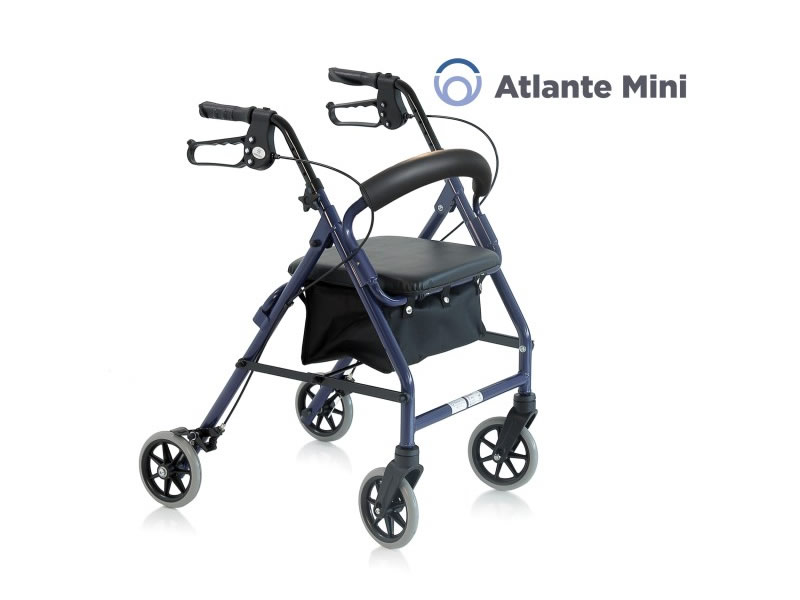 Moretti RP513 Atlante Mini – Rollator Pieghevole in Alluminio a Ingombro Ridotto con Seduta Imbottita